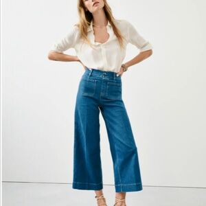 SPANX Shape EveryWhere Cropped Wide Leg Jeans Small